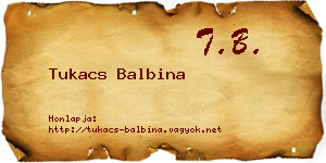 Tukacs Balbina névjegykártya